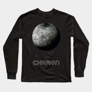 Pluto’s moon Charon (grayscale) Long Sleeve T-Shirt